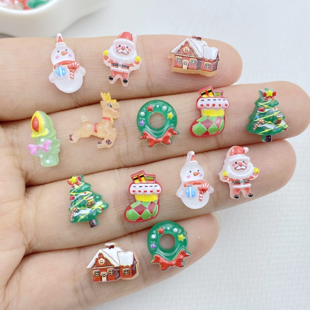 Nail Art For Men - 50 cute Cartoon Christmas tree, snowman,