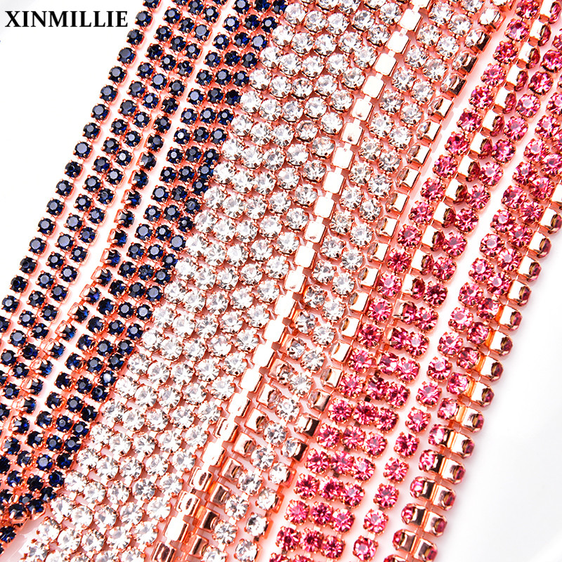 Nail Art Rose Gold - 5 Yards Rose Gold Claw Crystal