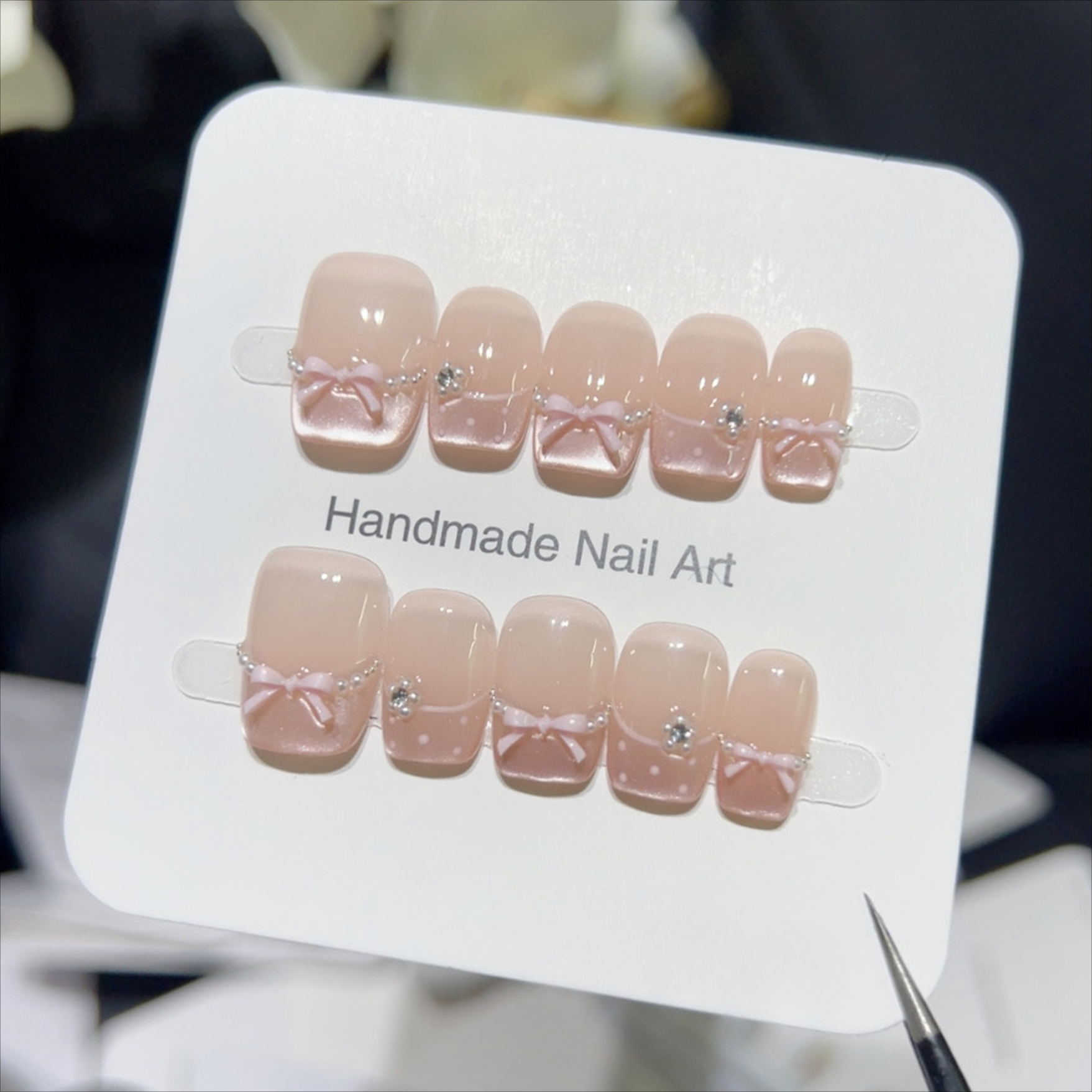 Nail Art Eye Cat - 10pcs Summer Sweetheart Press on Nails