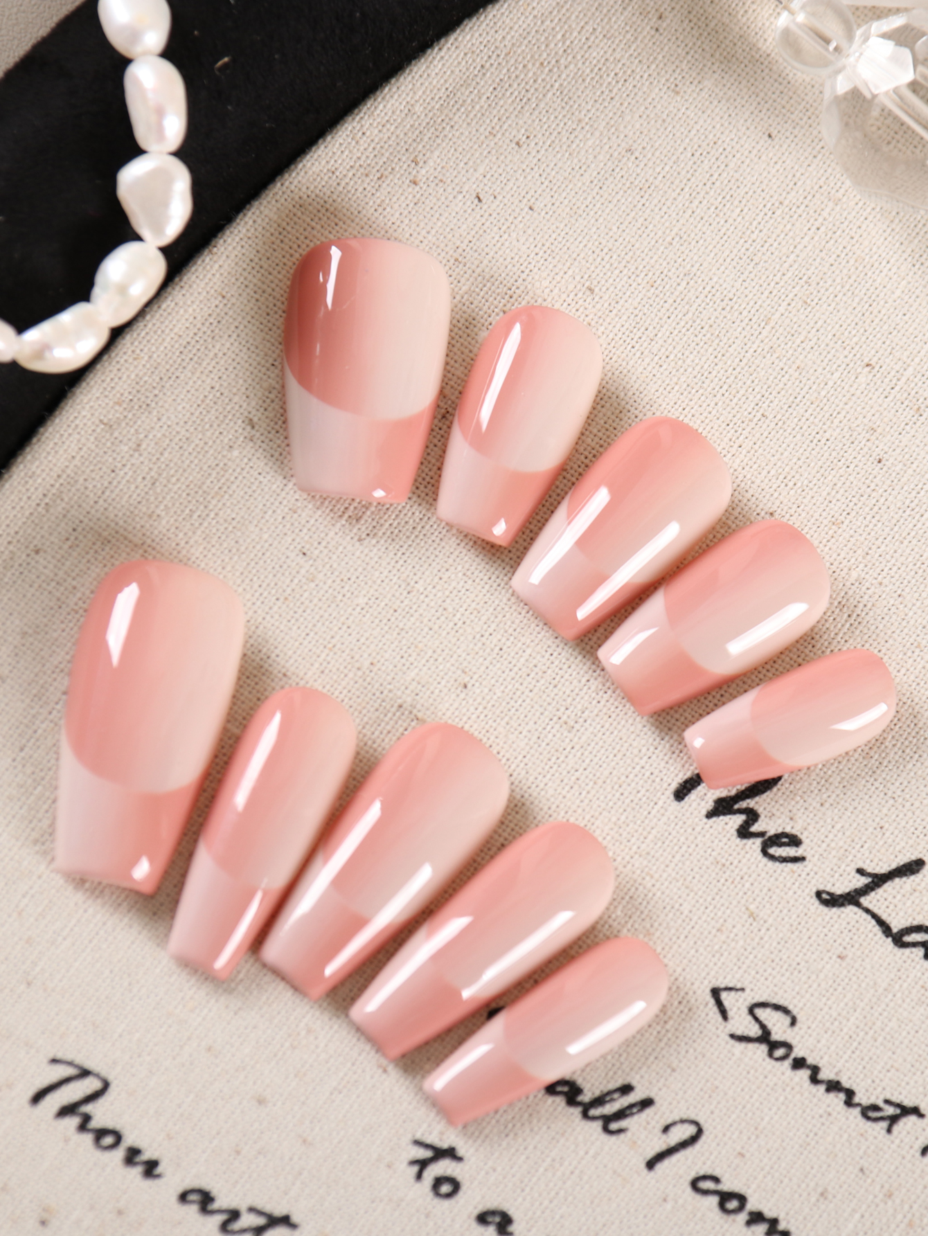 Nail Adhesive Tab - 10Pcs Press on Nails Short French