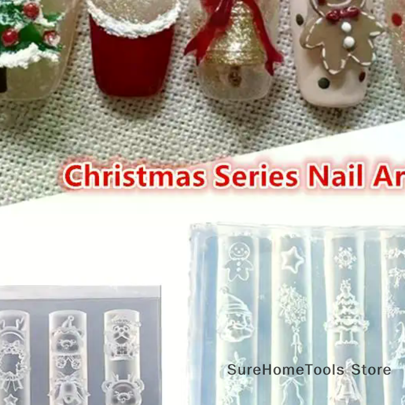 Christmas 3D Silicone Nail Mol - đánh giá và giá Nail Art For Men