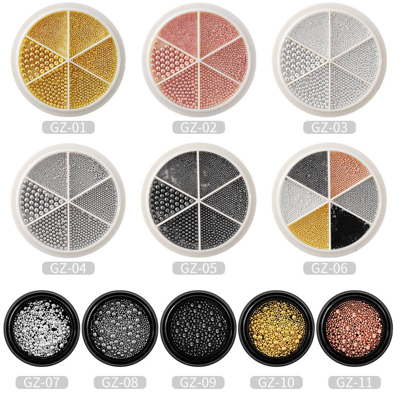 1Box Mix Size Stainless Steel  - đánh giá và giá Nail Art Rose Gold
