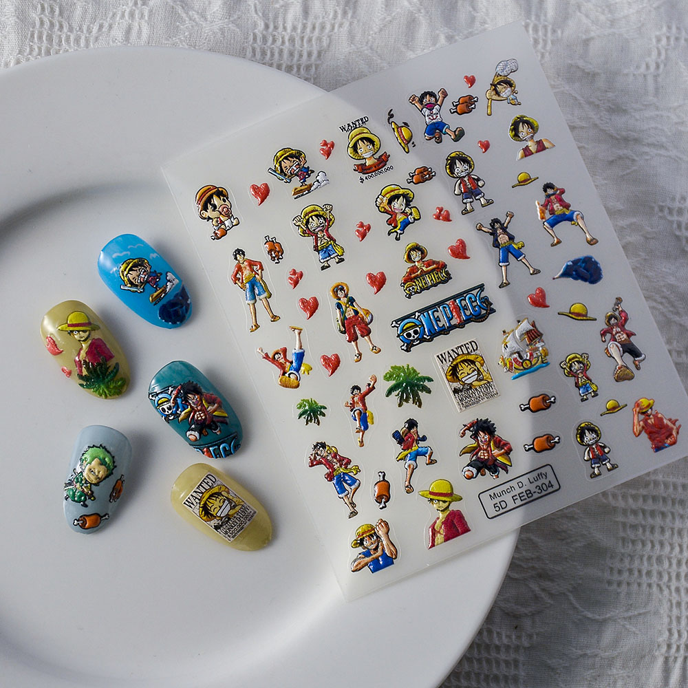 1PCS 5D New One Piece Nail Sti - đánh giá và giá Nail Art Zoro One Piece
