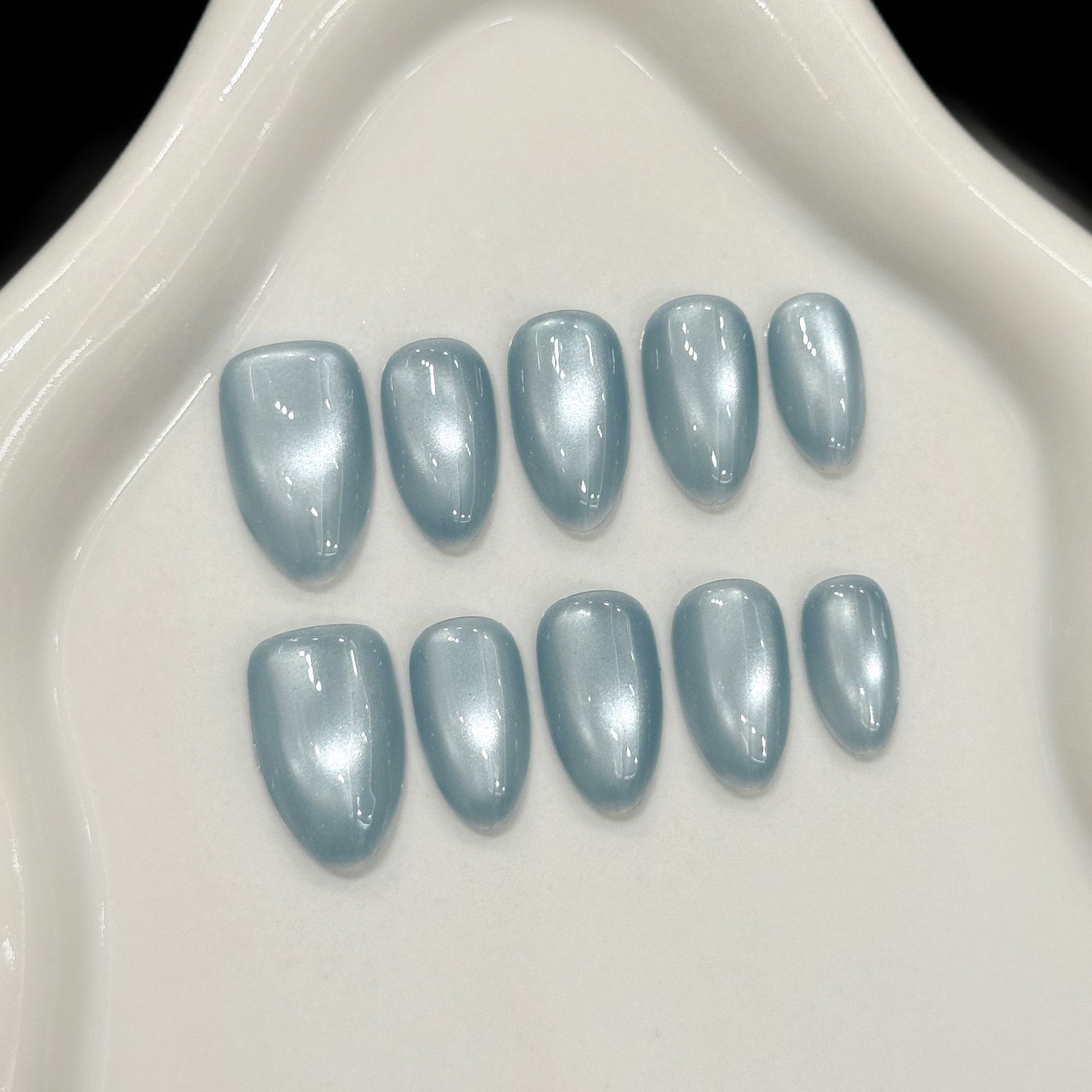 10Pcs Blue Cat Eye French Shor - đánh giá và giá Nail Art Eye Cat