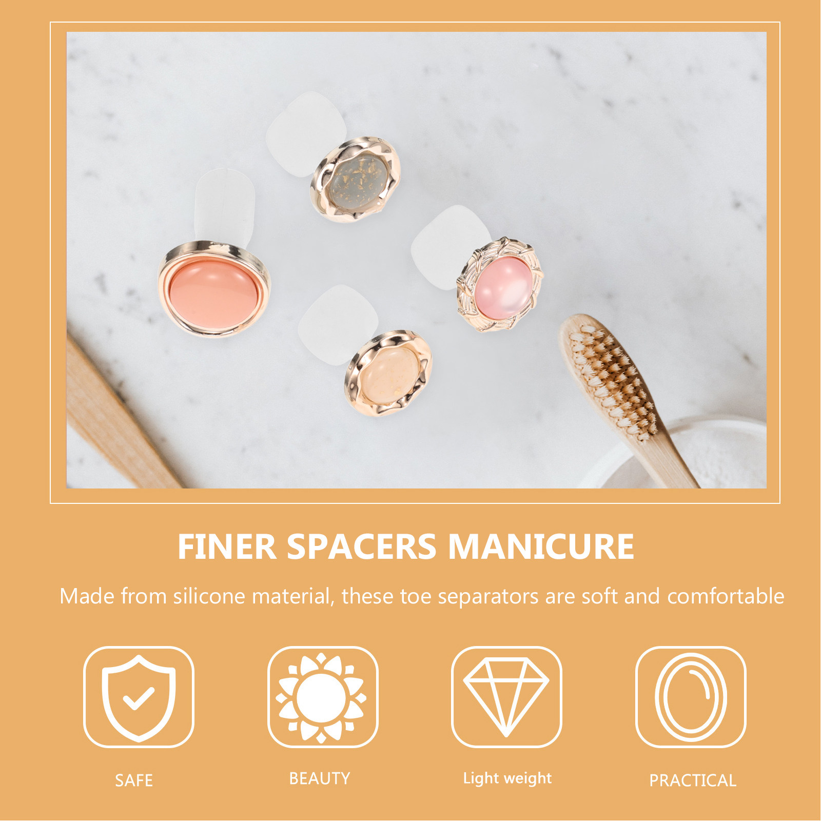 8Pcs Silicone Toe Separators C - đánh giá và giá Nail Art For Men
