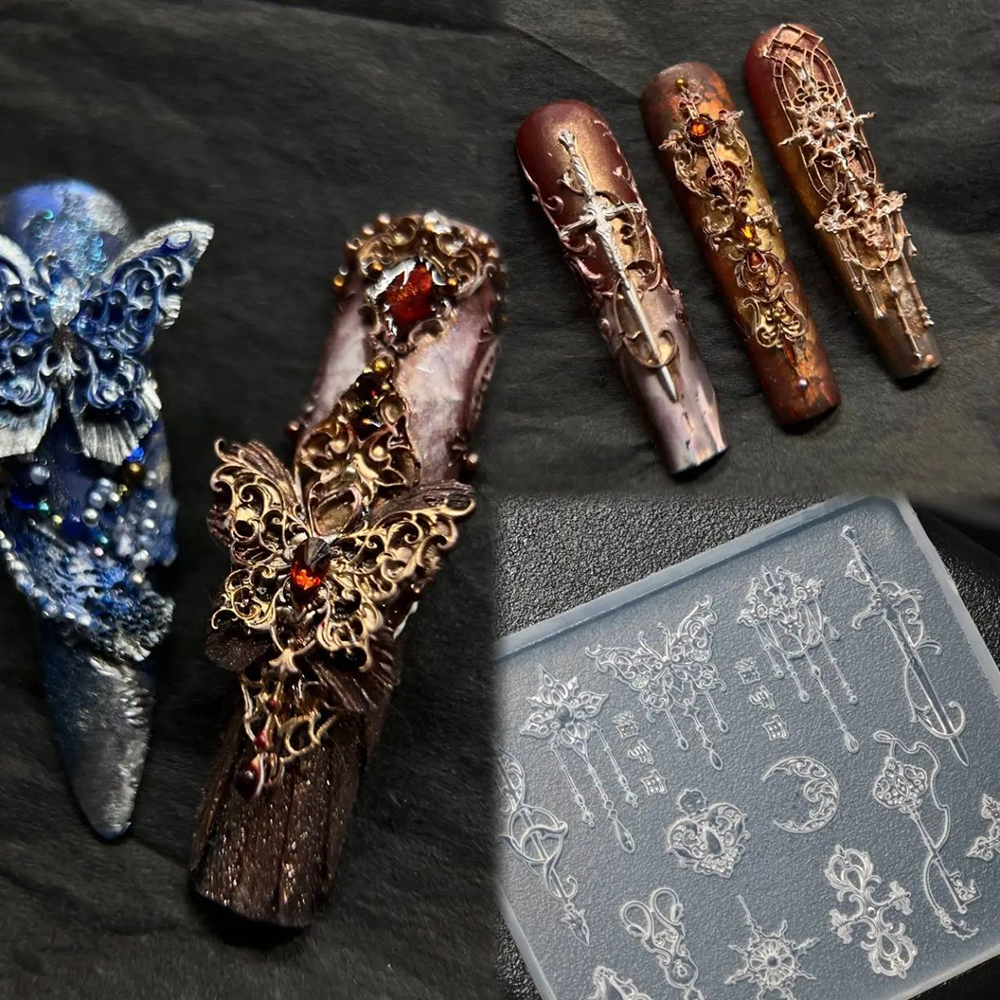 Arrow Silicone Mold Moon Resin - đánh giá và giá Nail Art Maroon