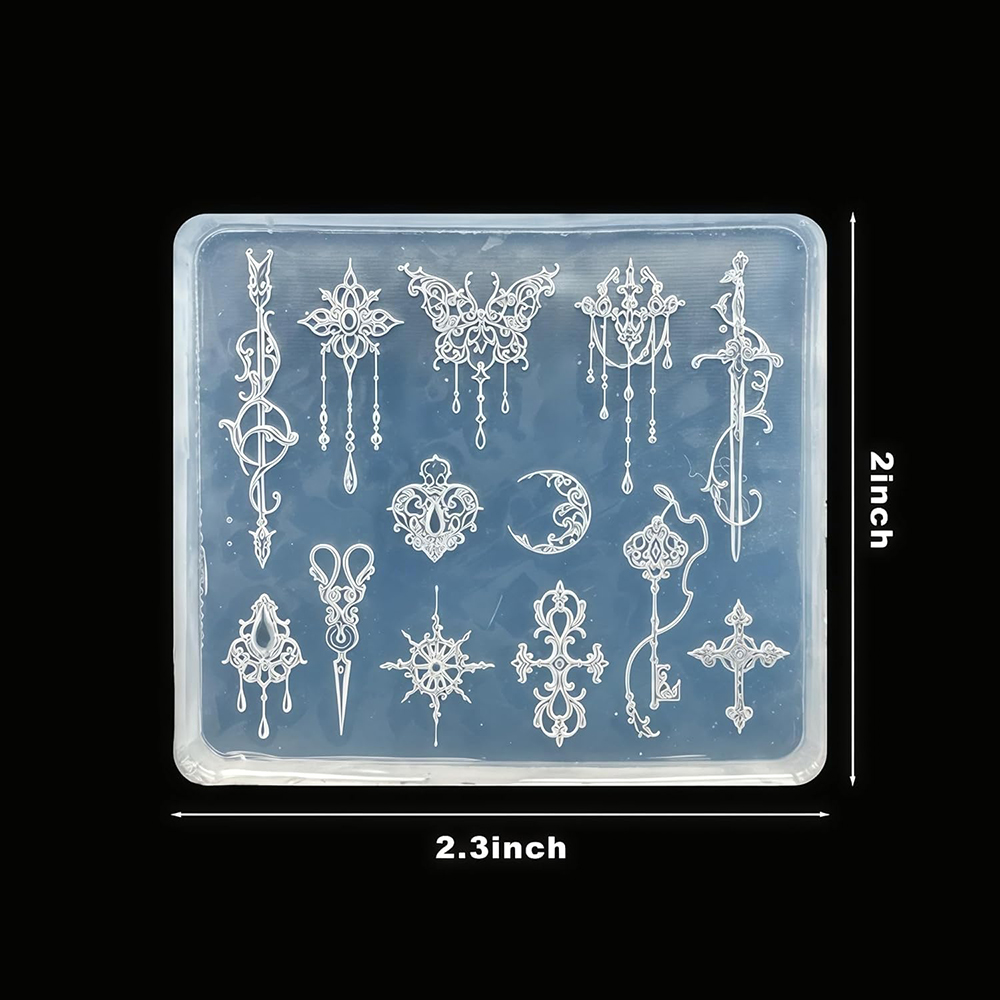 Arrow Silicone Mold Moon Resin - đánh giá và giá Nail Art Maroon