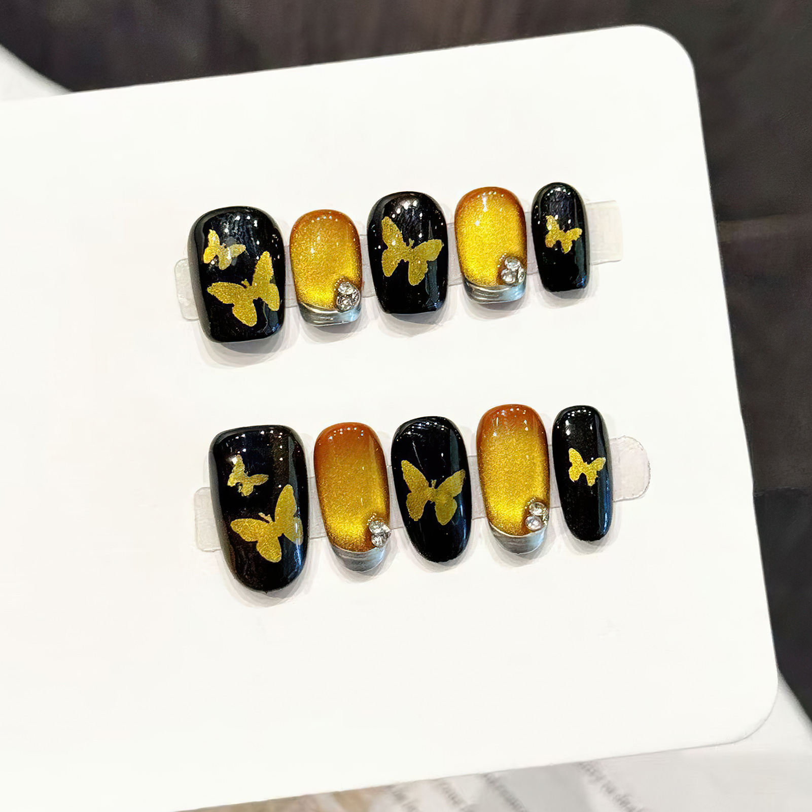10Pcs Hand-made alse Nails wit - đánh giá và giá Nail Art Eye Cat