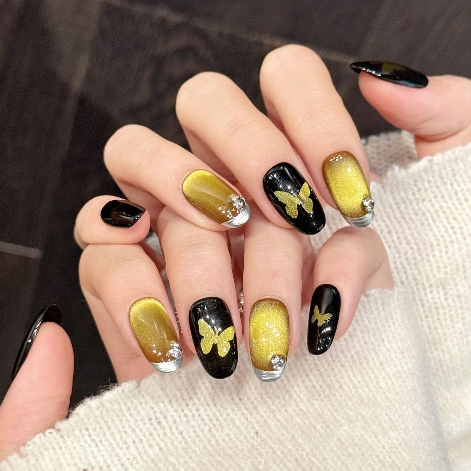 10Pcs Hand-made alse Nails wit - đánh giá và giá Nail Art Eye Cat