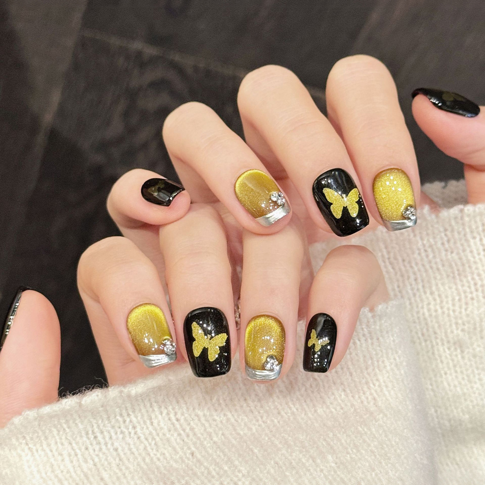10Pcs Hand-made alse Nails wit - đánh giá và giá Nail Art Eye Cat