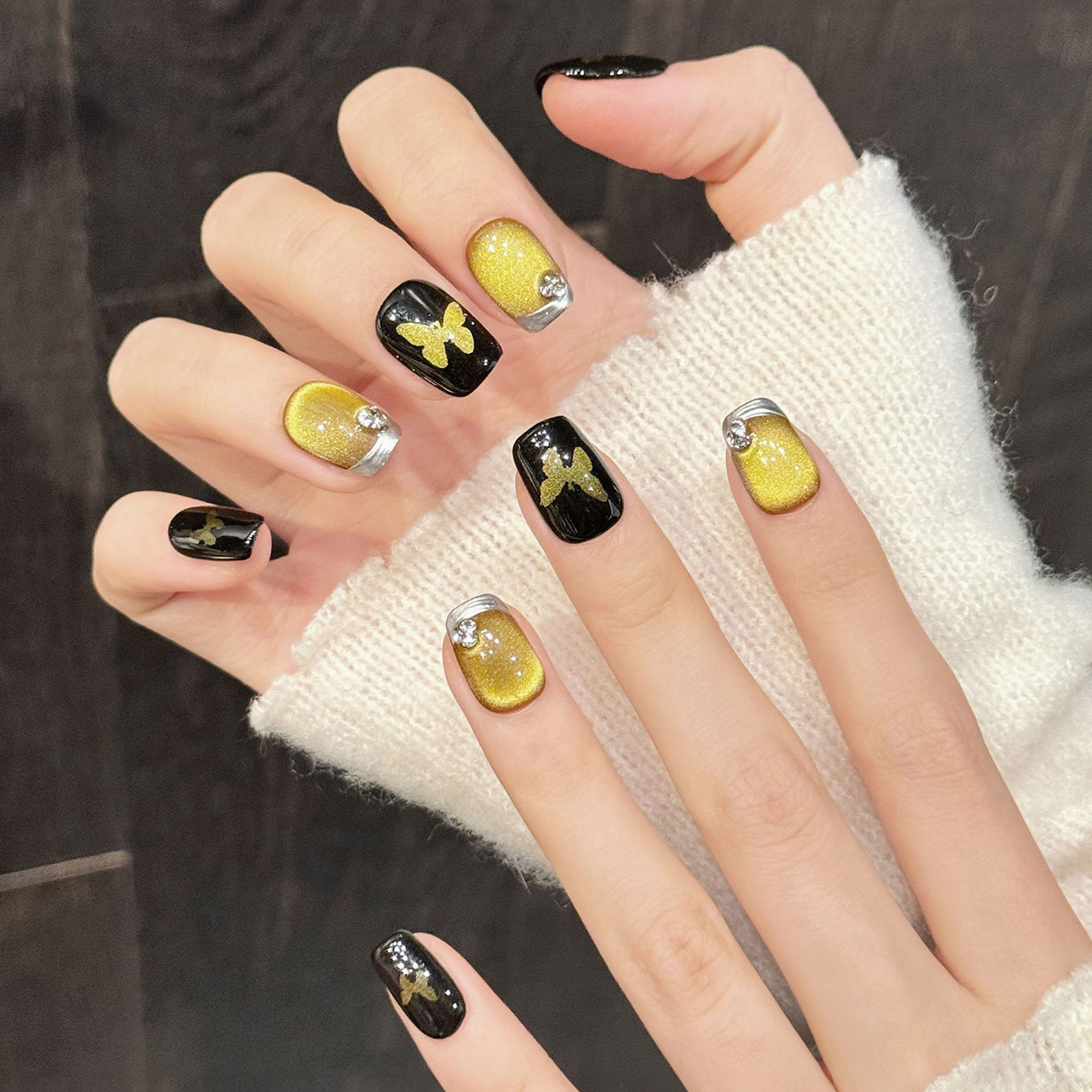 10Pcs Hand-made alse Nails wit - đánh giá và giá Nail Art Eye Cat