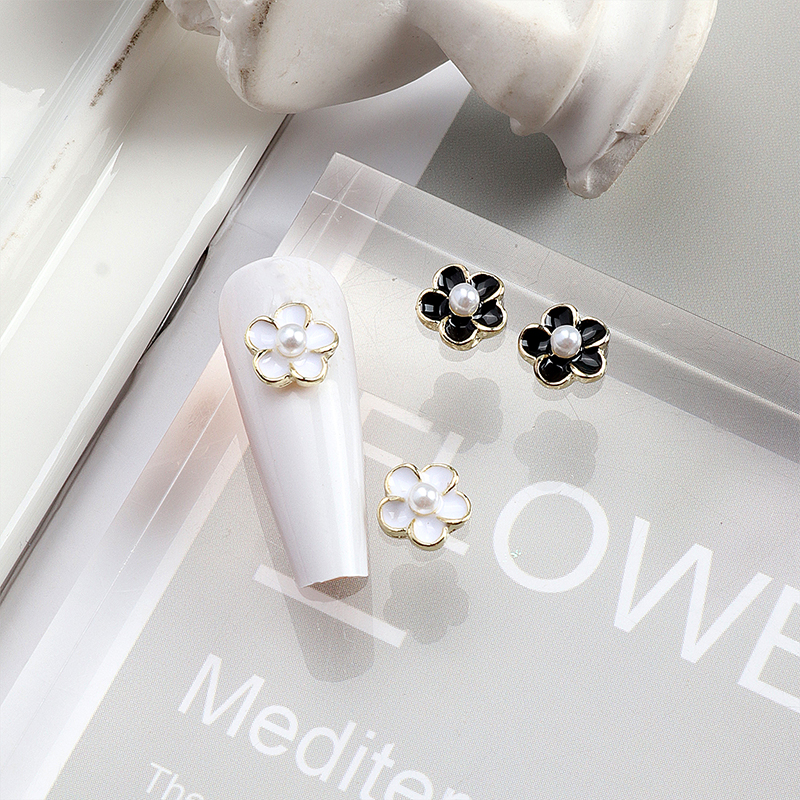 10PCS Bright White Black Dimao - đánh giá và giá Nail Art Rose Gold