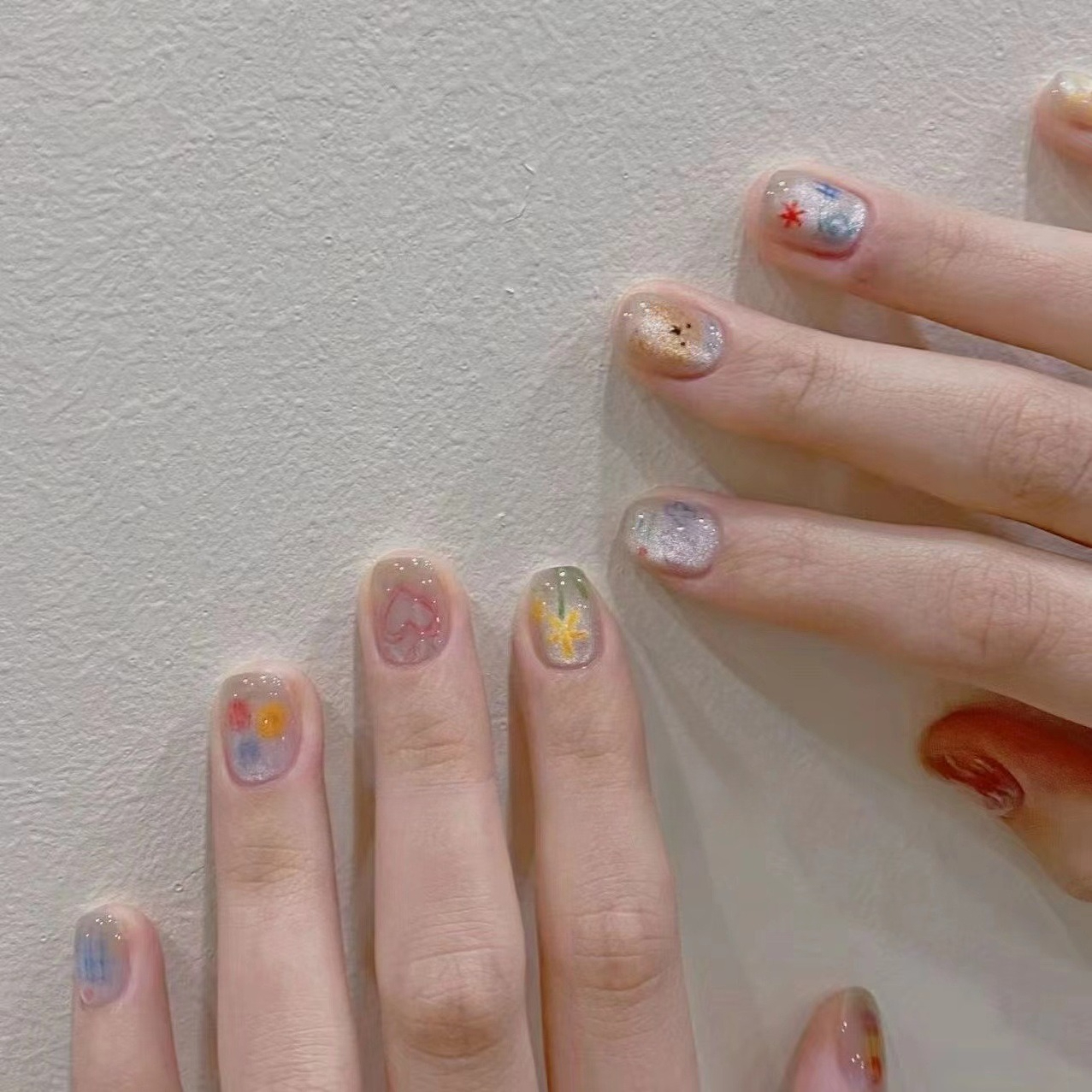 10PCS Painted Glass Beads Cat  - đánh giá và giá Nail Art Eye Cat