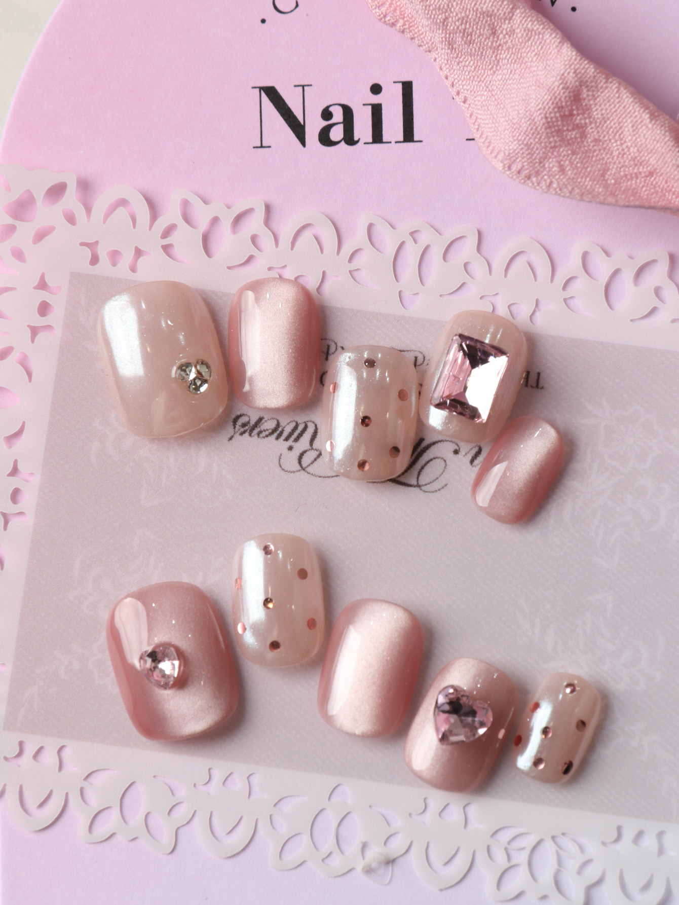 10Pcs Acrylic Press on Pink Ca - đánh giá và giá Nail Adhesive Tab
