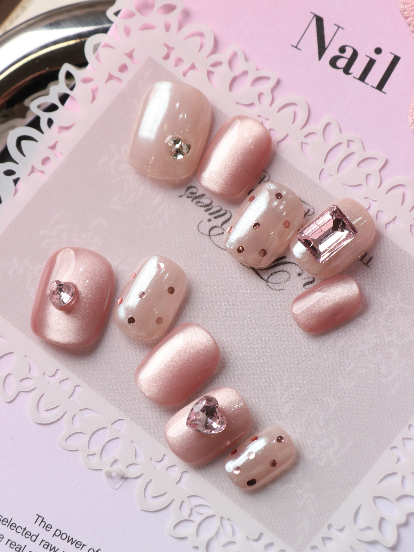 10Pcs Acrylic Press on Pink Ca - đánh giá và giá Nail Adhesive Tab
