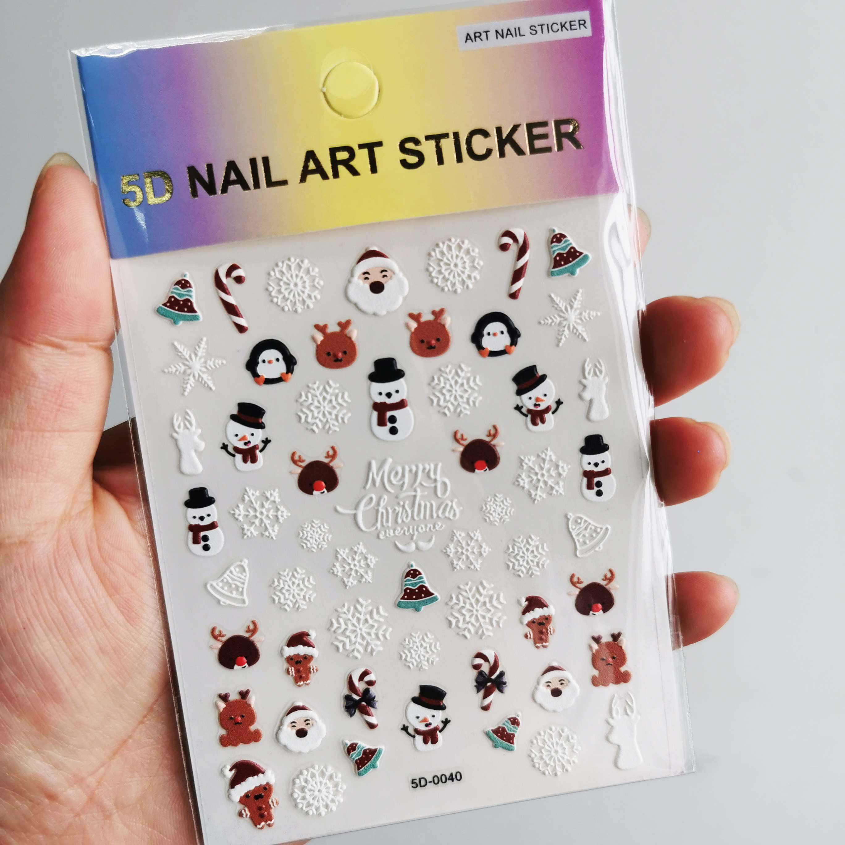 5D Embossed Snowflake Christma - đánh giá và giá Nail Art For Men