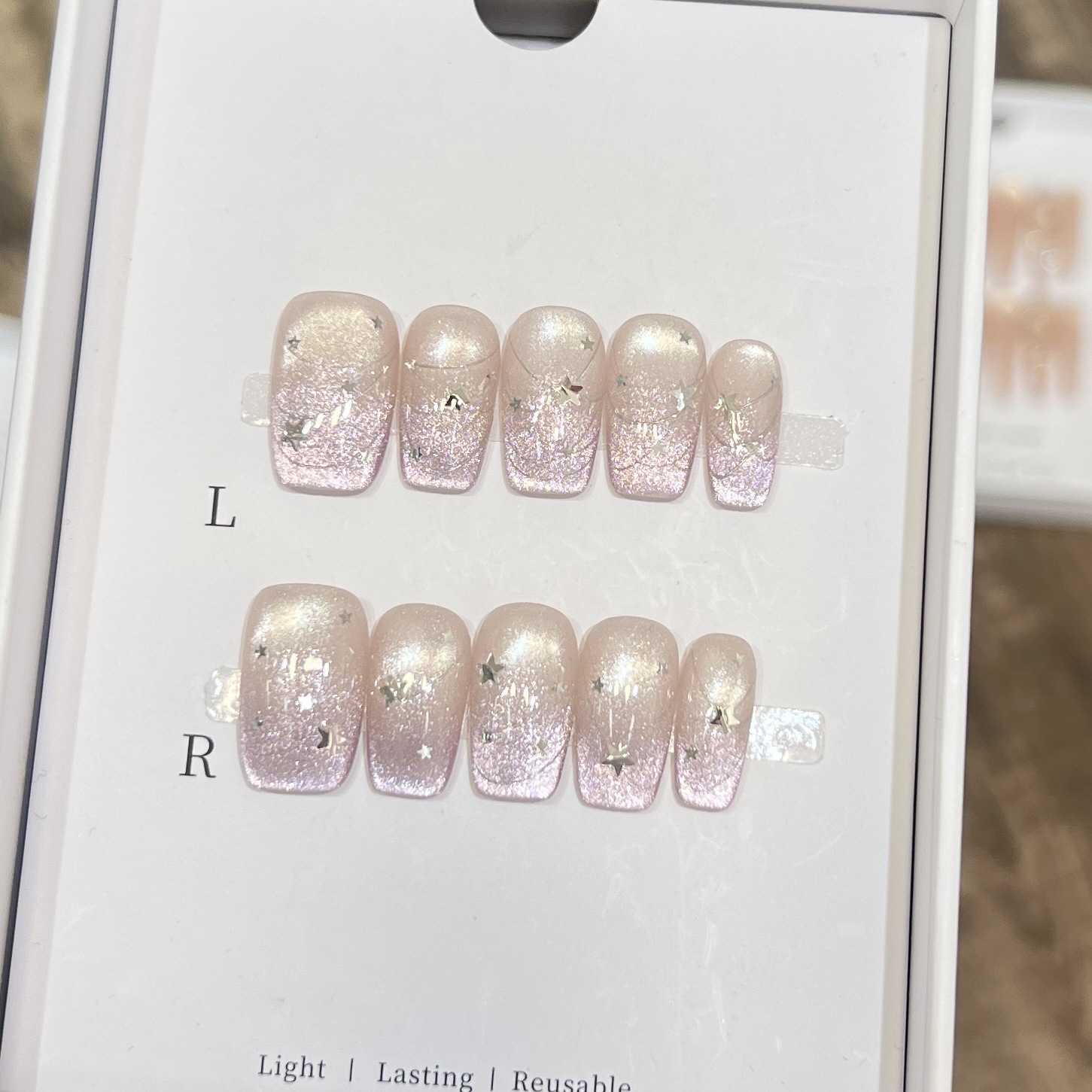 10pcs French Blue Glossy Flora - đánh giá và giá Nail Art Eye Cat