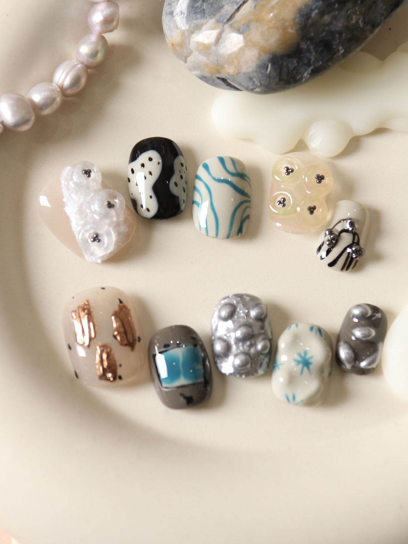 10Pcs Press on Nails Short Bla - đánh giá và giá Nail Adhesive Tab