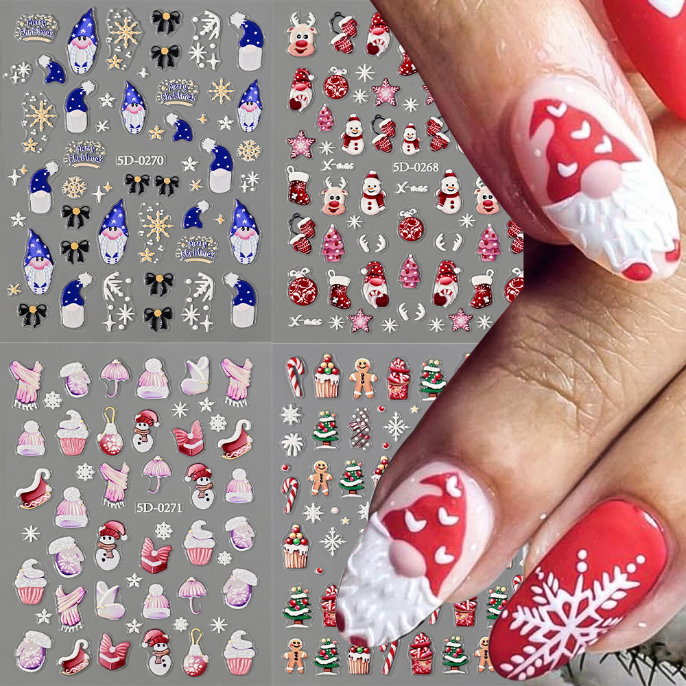 1pc Christmas 5D Gingerbread M - đánh giá và giá Nail Art For Men