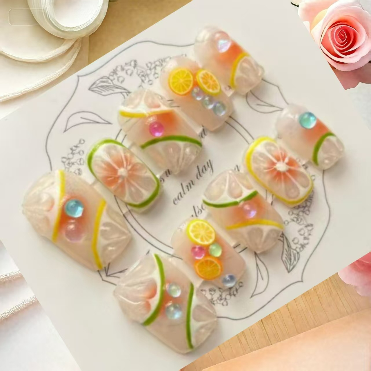 10 pcs Luxury Handmade Press o - đánh giá và giá Nail Adhesive Tab