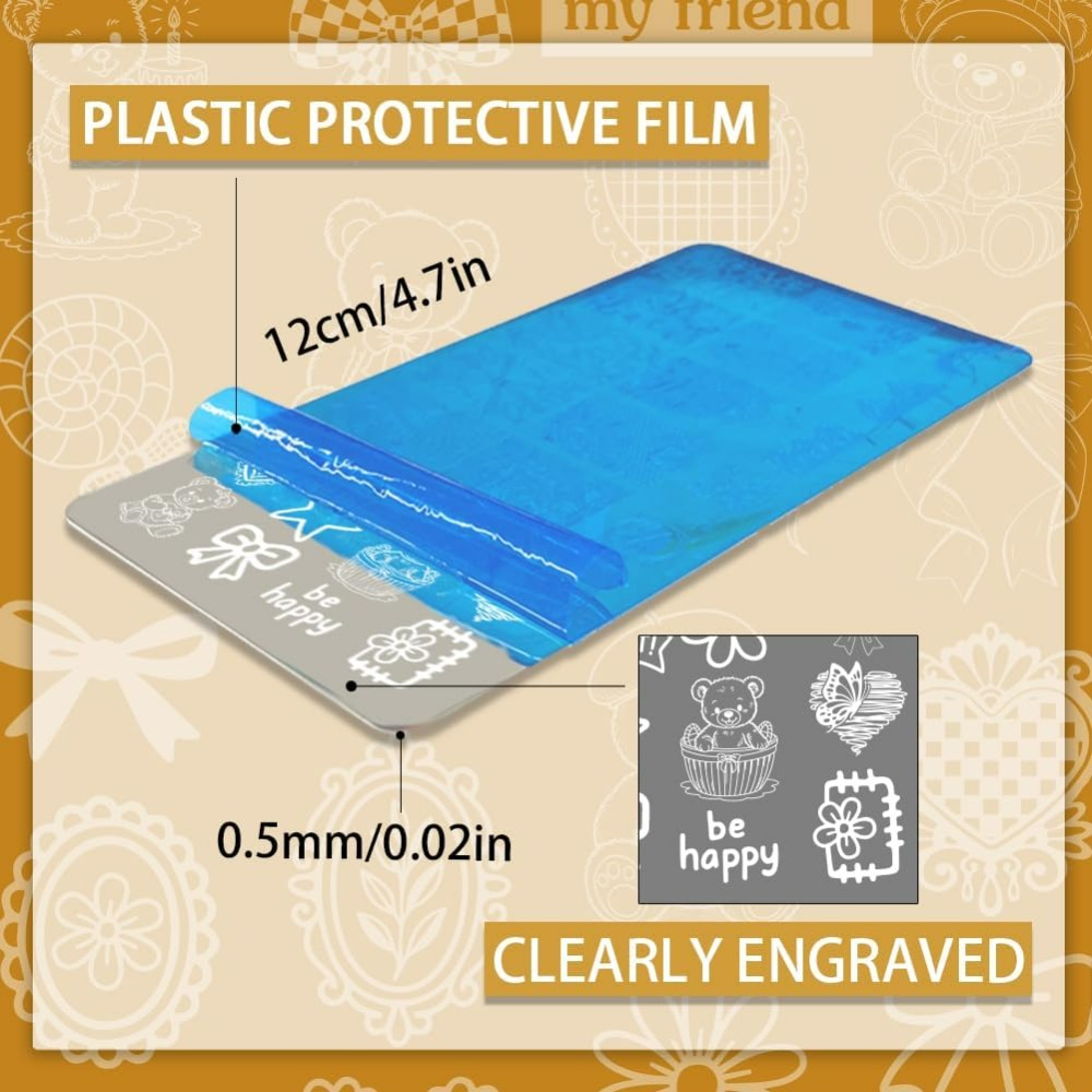 3pcs Cute Bear Nail Stamping P - đánh giá và giá Nail Art Inspo