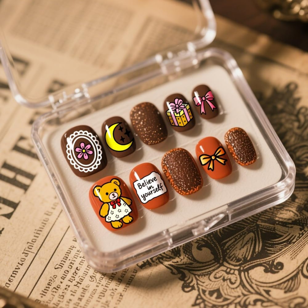 3pcs Cute Bear Nail Stamping P - đánh giá và giá Nail Art Inspo