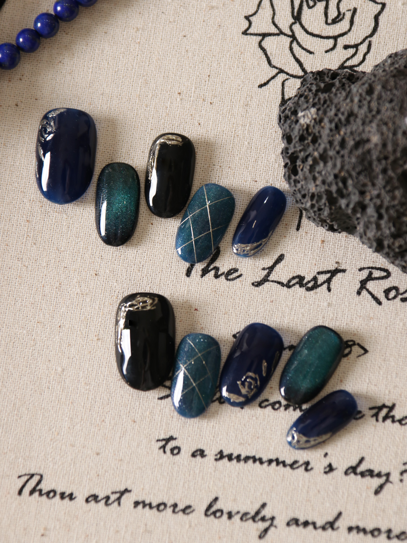 10Pcs Press on Nails Blue Gree - đánh giá và giá Nail Adhesive Tab