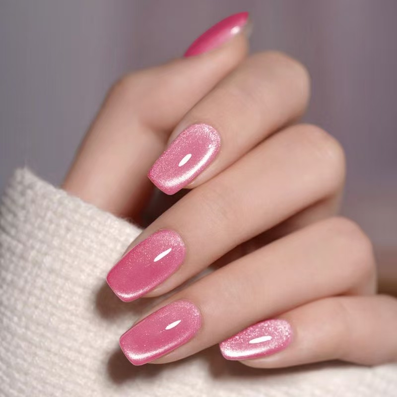 24pcs/set short square fake na - đánh giá và giá Nail Art Eye Cat