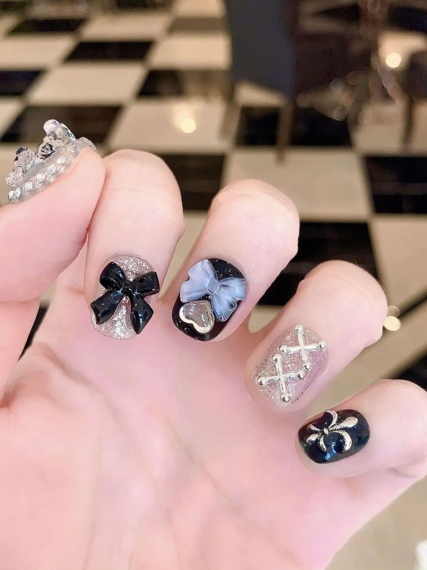 10 PCS Sheer Lace Bear Nail Ar - đánh giá và giá Nail Art Inspo