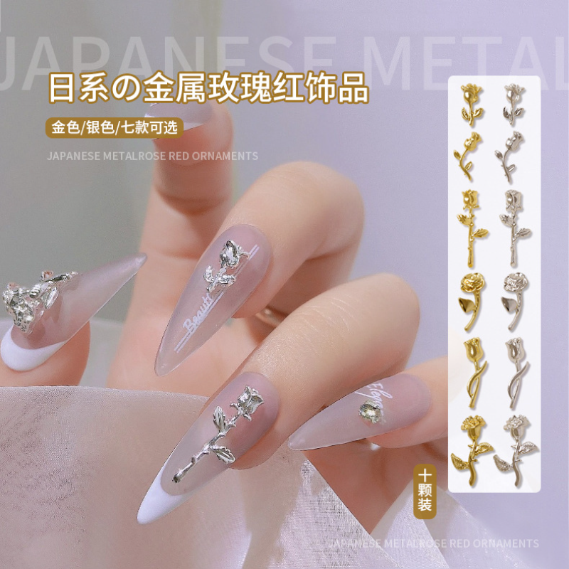 10Pcs 3D Rose Nail Art Ornamen - đánh giá và giá Nail Art Rose Gold