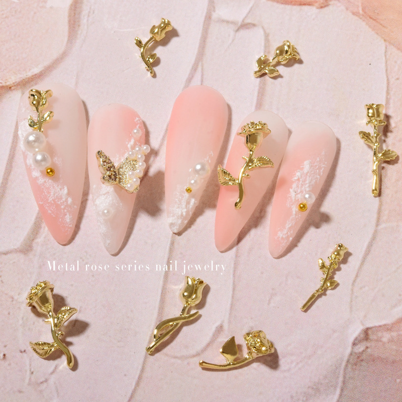 10Pcs 3D Rose Nail Art Ornamen - đánh giá và giá Nail Art Rose Gold