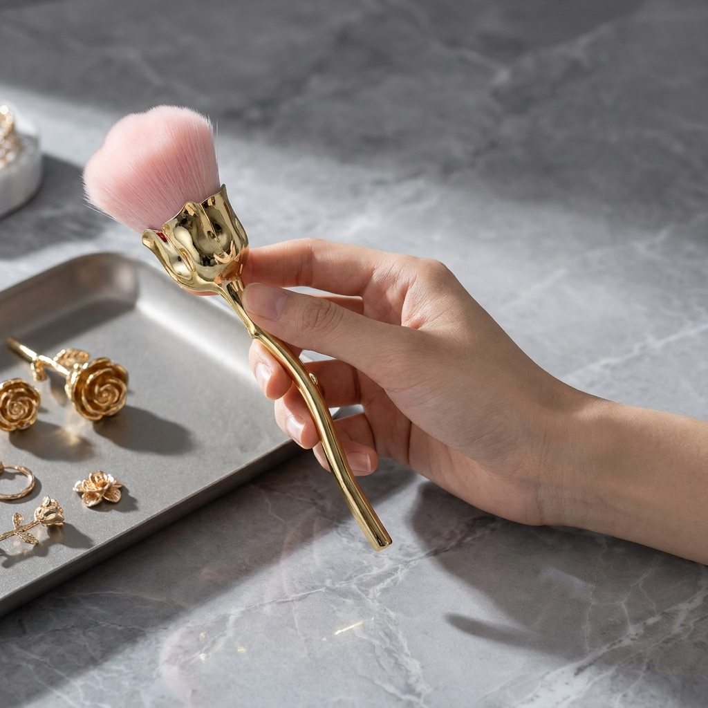Gold Rose Shape Flower Nail Br - đánh giá và giá Nail Art Rose Gold