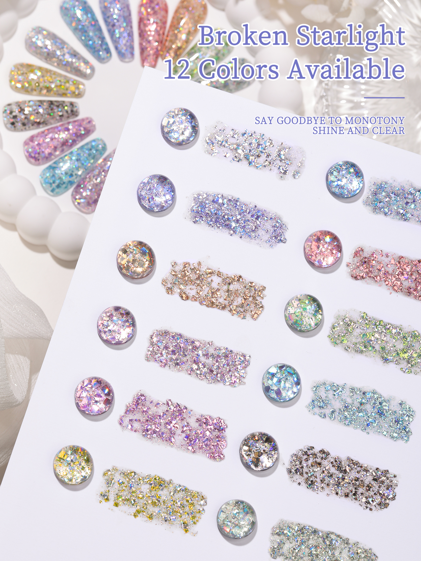 2025 new popular 12-color glit - đánh giá và giá Nail Art Overlay