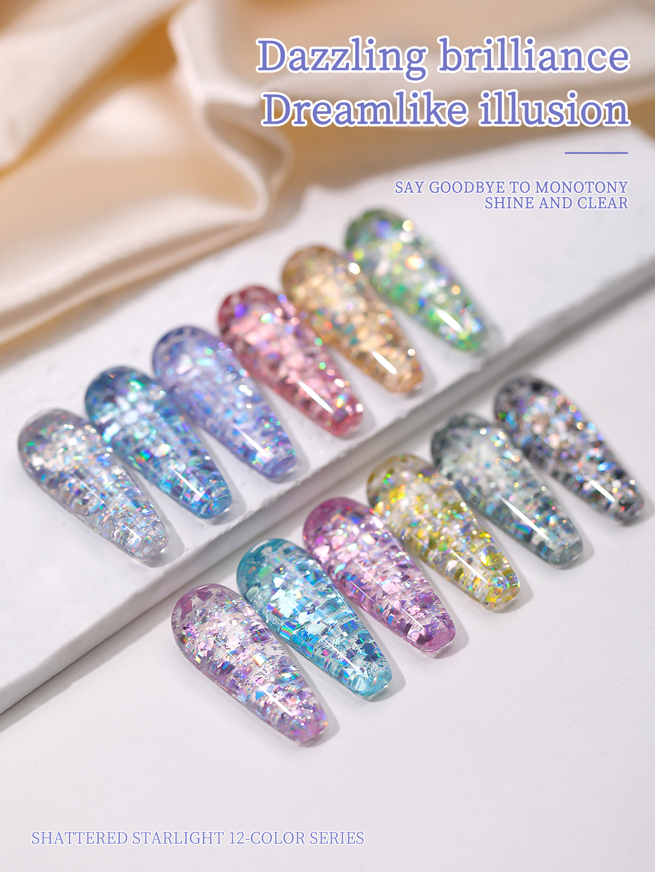2025 new popular 12-color glit - đánh giá và giá Nail Art Overlay