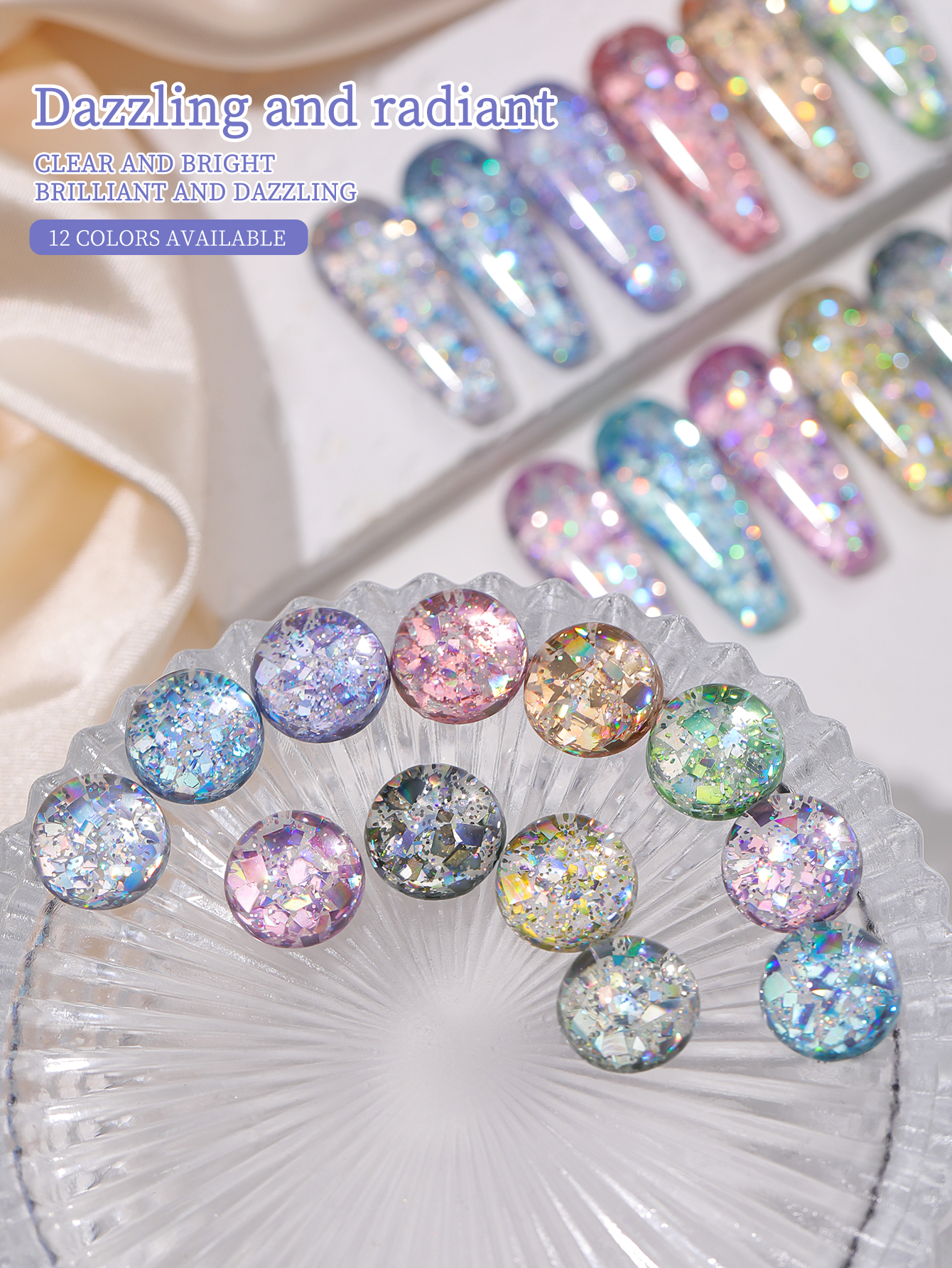 2025 new popular 12-color glit - đánh giá và giá Nail Art Overlay