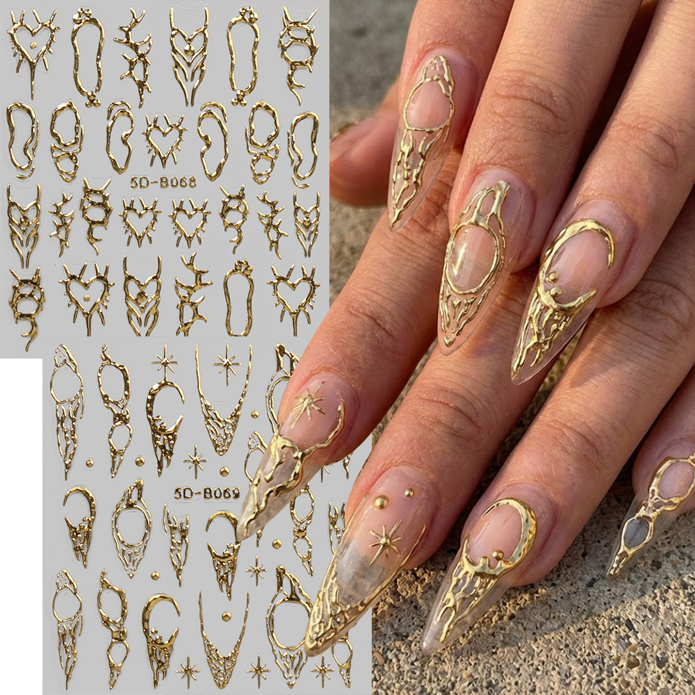 2pcs Vintage Thorns Y2K Nail A - đánh giá và giá Nail Art Maroon