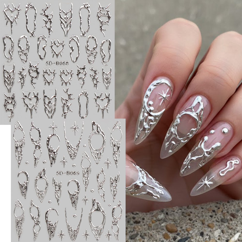2pcs Vintage Thorns Y2K Nail A - đánh giá và giá Nail Art Maroon