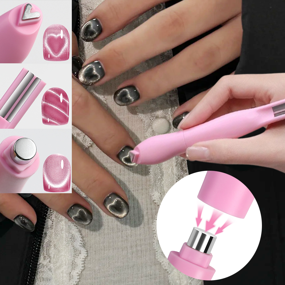3-In-1 Heart Shape Cat Eye Nai - đánh giá và giá Nail Art Maroon