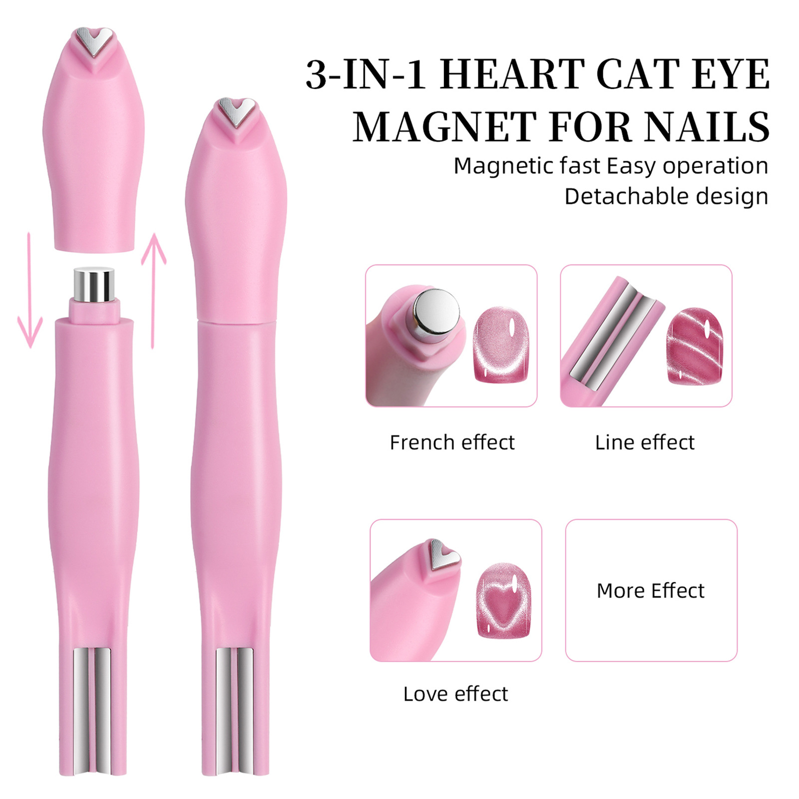 3-In-1 Heart Shape Cat Eye Nai - đánh giá và giá Nail Art Maroon