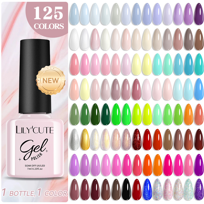 LILYCUTE 10PCS/Set 7ml Gel Nai - đánh giá và giá Nail Art Rose Gold