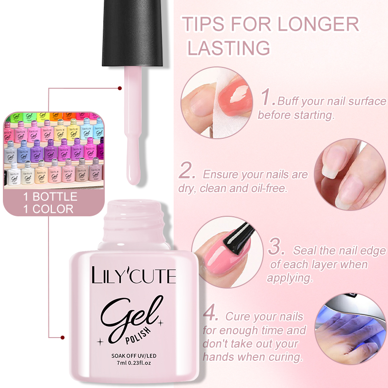 LILYCUTE 10PCS/Set 7ml Gel Nai - đánh giá và giá Nail Art Rose Gold