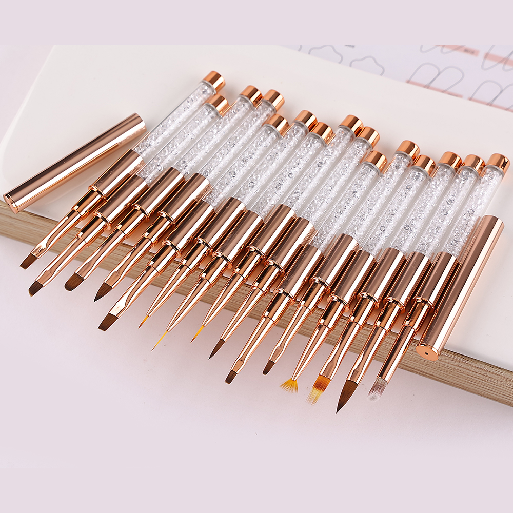 Nail Art Brush Set Rose Gold A - đánh giá và giá Nail Art Rose Gold