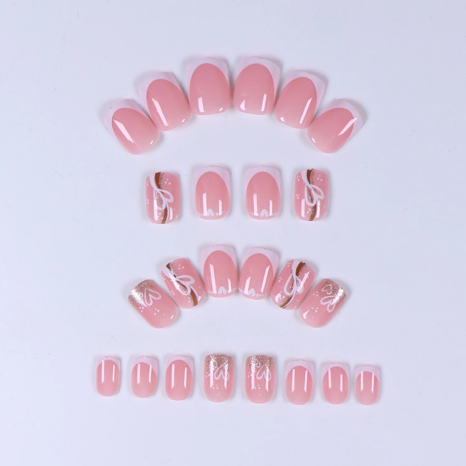 24PCS nude pink short square f - đánh giá và giá Nail Adhesive Tab
