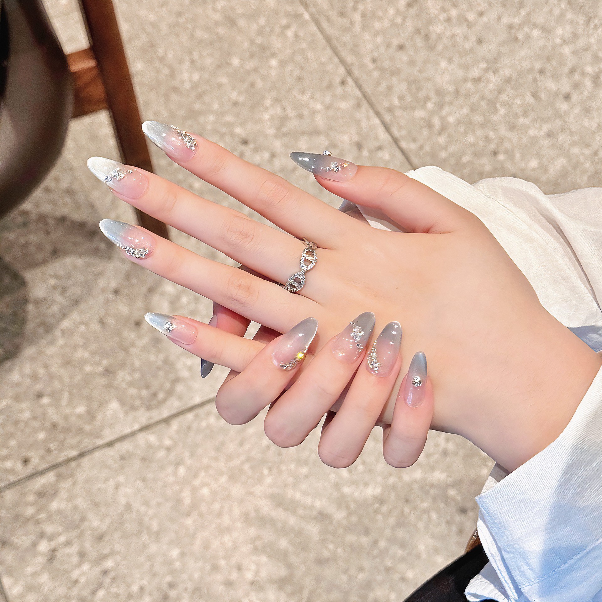 Handmade French Tips Fake Nail - đánh giá và giá Nail Art Eye Cat