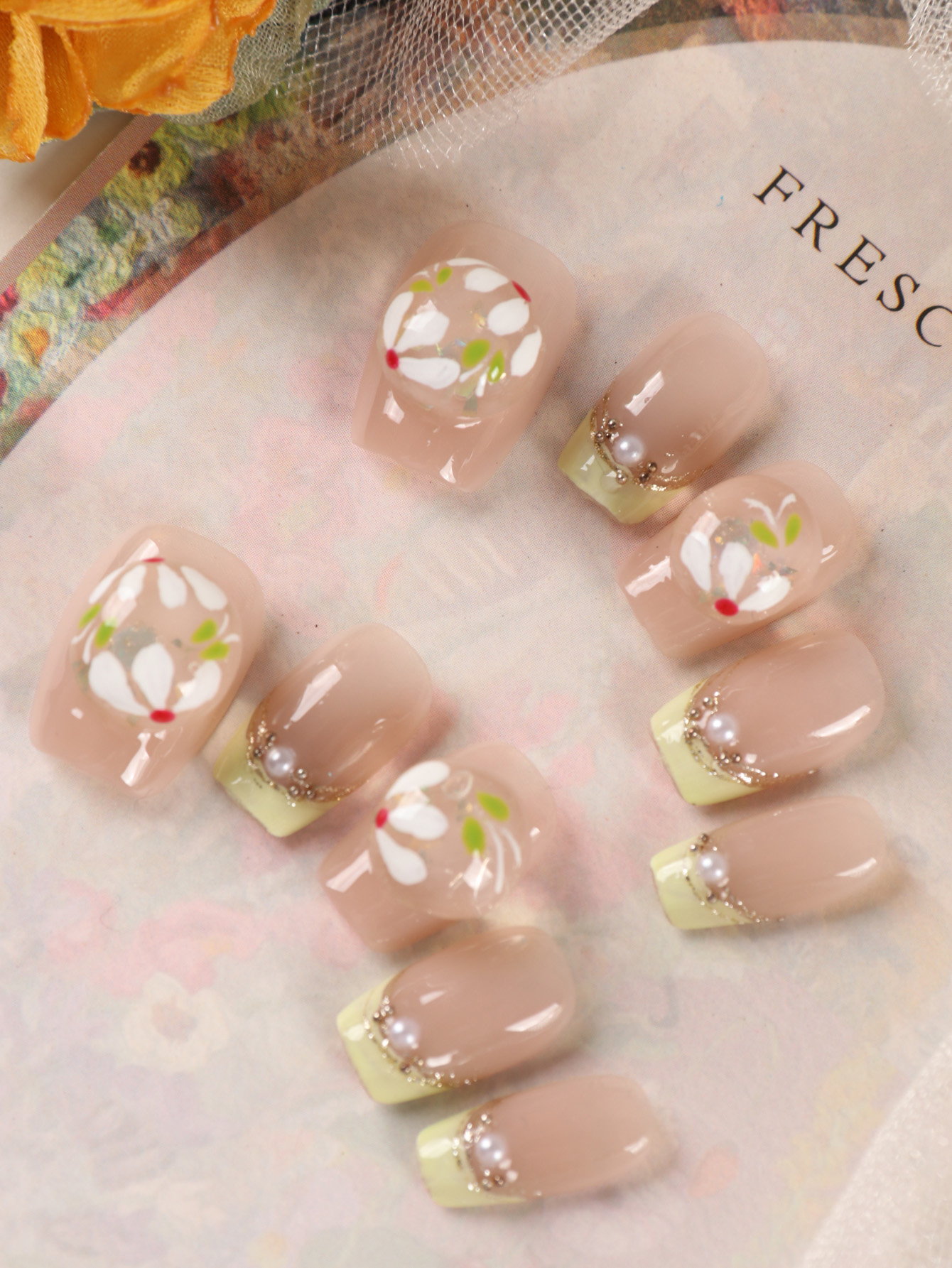 10Pcs Press on Nails Short Gre - đánh giá và giá Nail Adhesive Tab