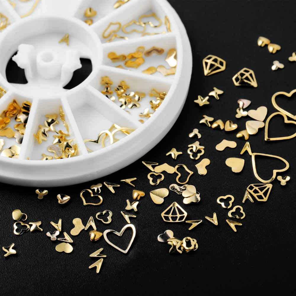1Box Gold Nail Art Glitter Met - đánh giá và giá Nail Art Inspo