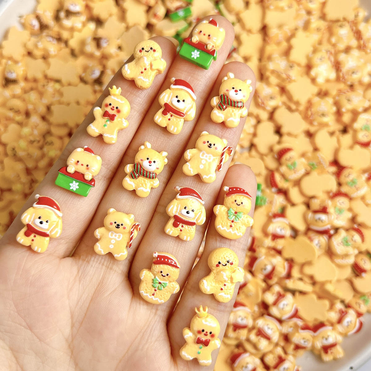 20PCS Kawaii Christmas Gingerb - đánh giá và giá Nail Art For Men