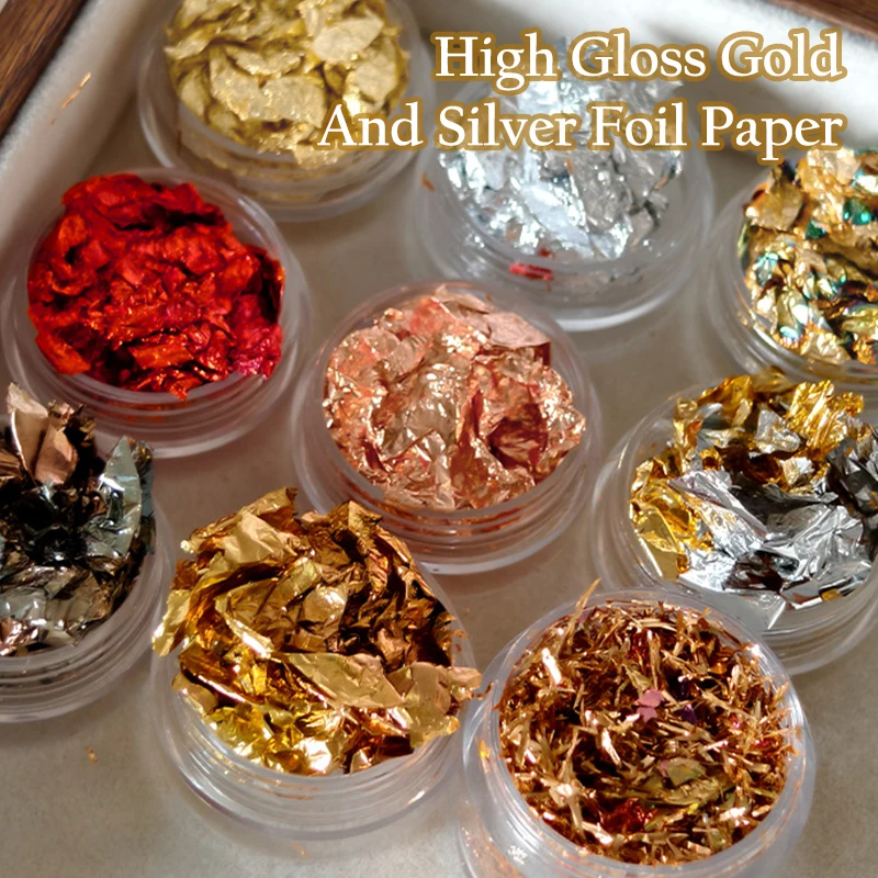 Rose Gold Silver Irregular Foi - đánh giá và giá Nail Art Rose Gold