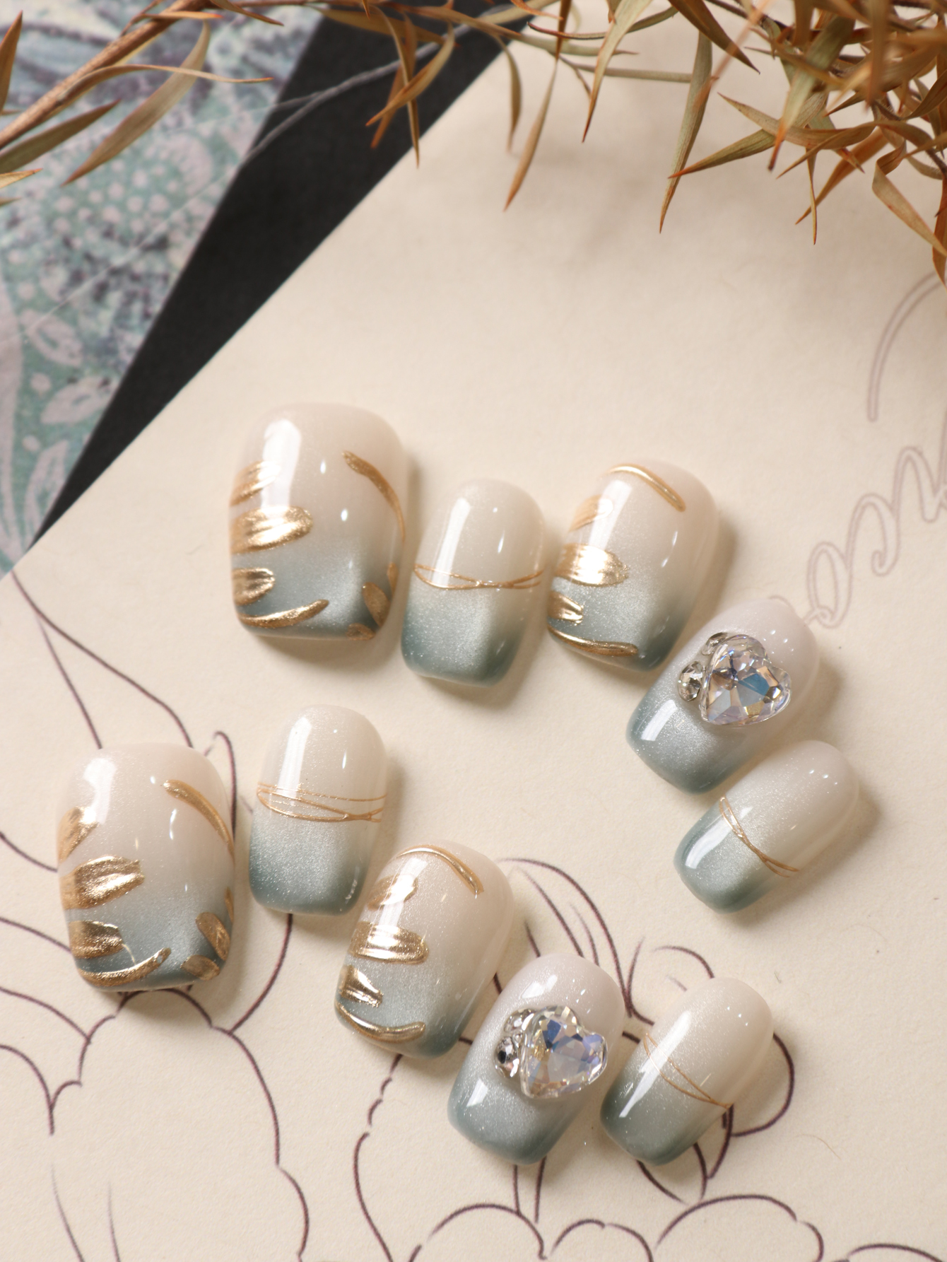 10Pcs Press on Nails Short Blu - đánh giá và giá Nail Adhesive Tab