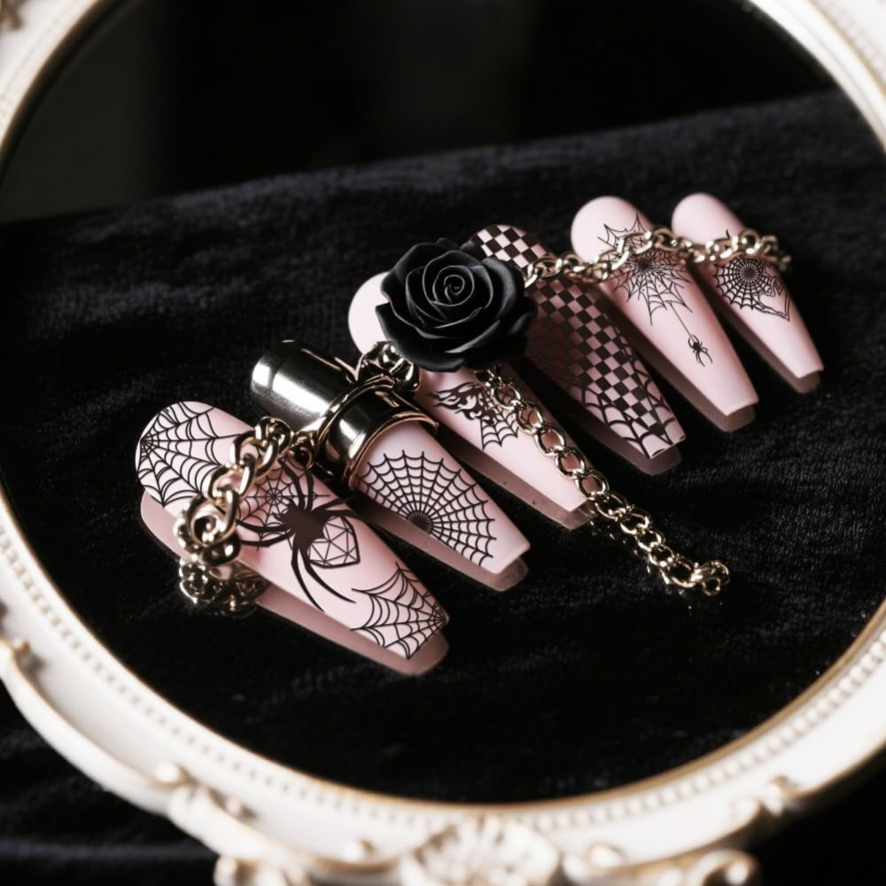3pcs Spider Web Nail Stamping  - đánh giá và giá Nail Art Inspo